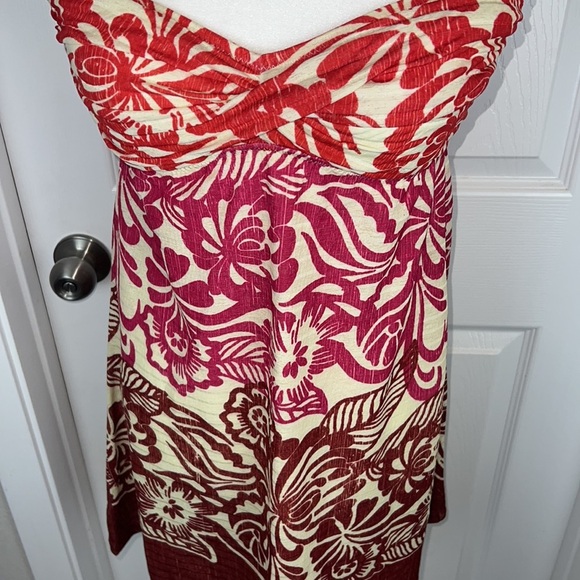 Becca Beach Tropical Beach Vacation Hawaiian Strapless Cover Up Mini Dress - Picture 2 of 6